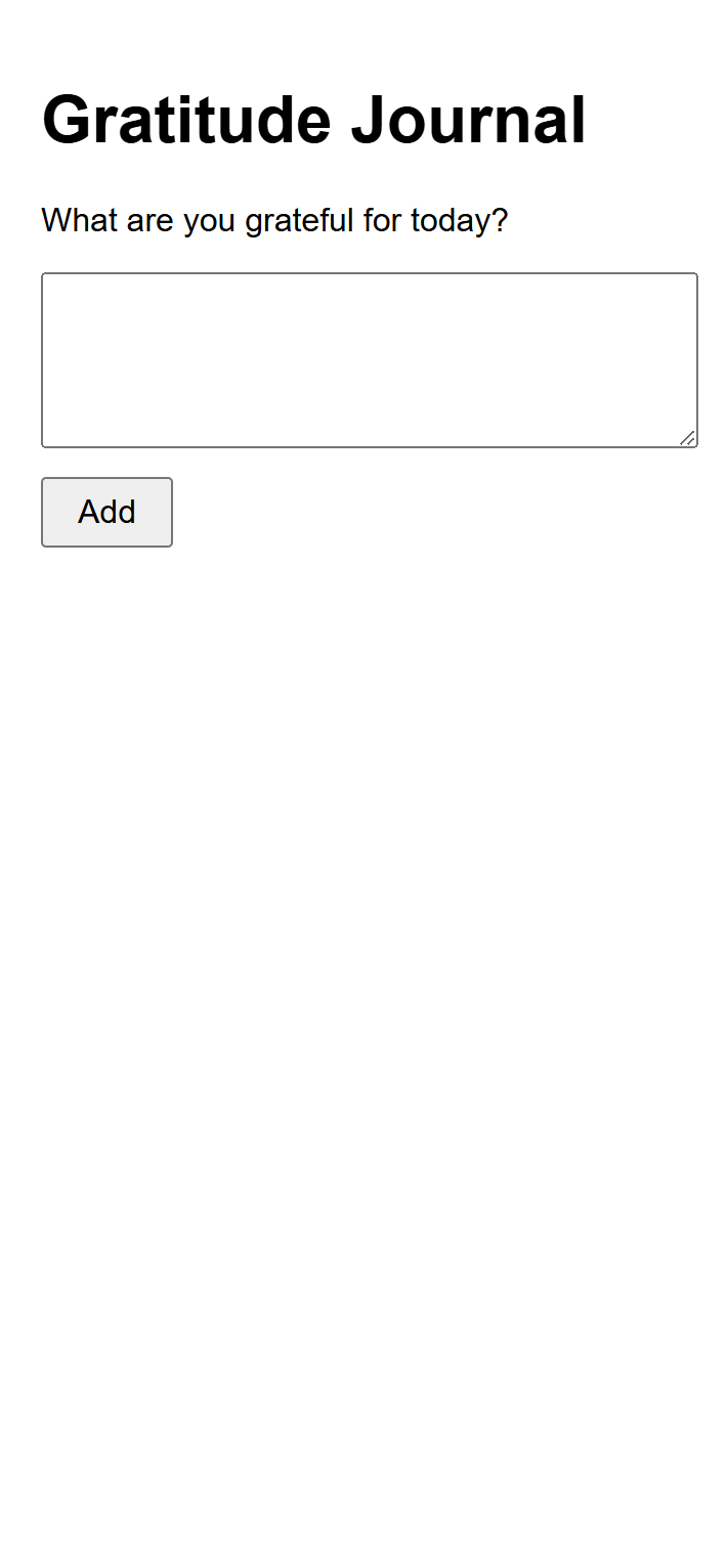 The first version of the Kairos app: plain black text on a white screen, no styling